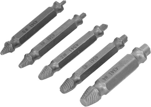 مجموعة أدوات استخراج البراغي الفولاذية عالية السرعة لإزالة البراغي المكسورة مع صندوق تخزين 5 قطع in Kuwait