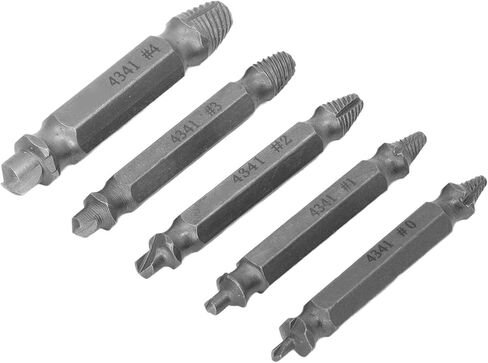 مجموعة أدوات استخراج البراغي الفولاذية عالية السرعة لإزالة البراغي المكسورة مع صندوق تخزين 5 قطع in Kuwait