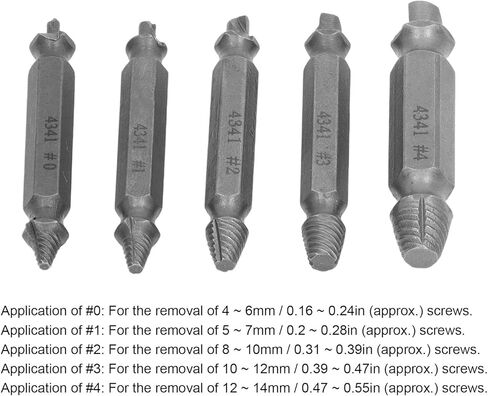 مجموعة أدوات استخراج البراغي الفولاذية عالية السرعة لإزالة البراغي المكسورة مع صندوق تخزين 5 قطع in Kuwait