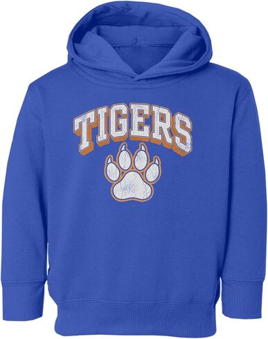 Cool Tigers Name Varsity Style Paw Team Pride Toddler Hooded Sweatshirt in Saudi Arabia