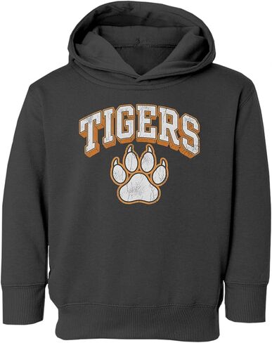 Cool Tigers Name Varsity Style Paw Team Pride Toddler Hooded Sweatshirt in Saudi Arabia