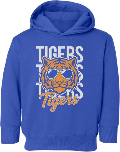 Cool Tigers Name Stacked Style Team Pride Toddler Hooded Sweatshirt in Saudi Arabia
