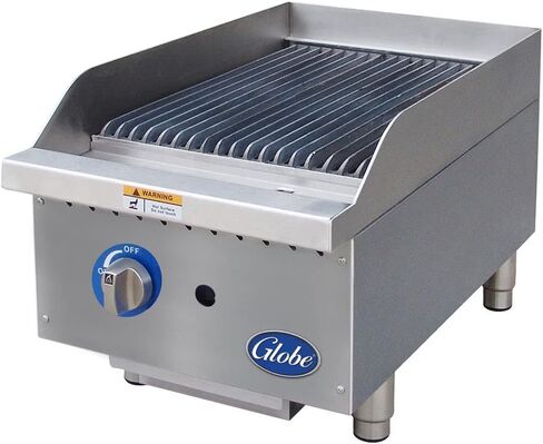 Globe GCB15G-RK Food Equipment Countertop 15" Char Rock Gas Charbroiler, Stainless-Steel in Saudi Arabia