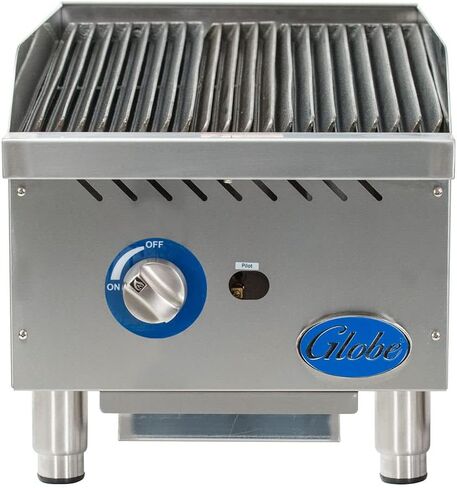 Globe GCB15G-RK Food Equipment Countertop 15" Char Rock Gas Charbroiler, Stainless-Steel in Saudi Arabia