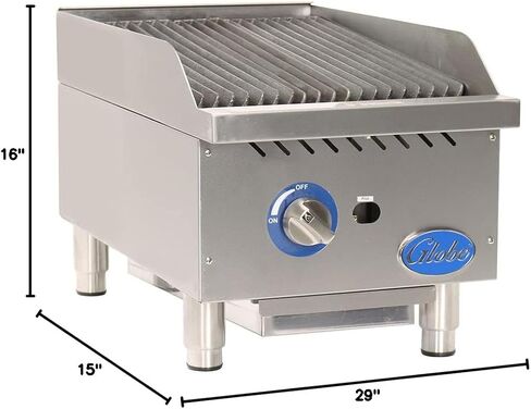 Globe Food Equipment كونترتوب 15 بوصة شواية غاز مشعة S/S in Saudi Arabia