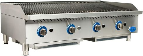 Globe Food Equip Countertop 48" Cast Iron Radiant Gas Charbroiler in Saudi Arabia