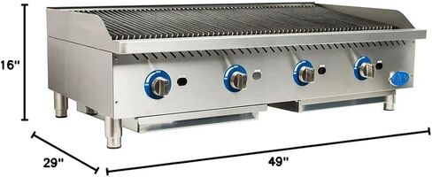 Globe Food Equip Countertop 48" Cast Iron Radiant Gas Charbroiler in Saudi Arabia