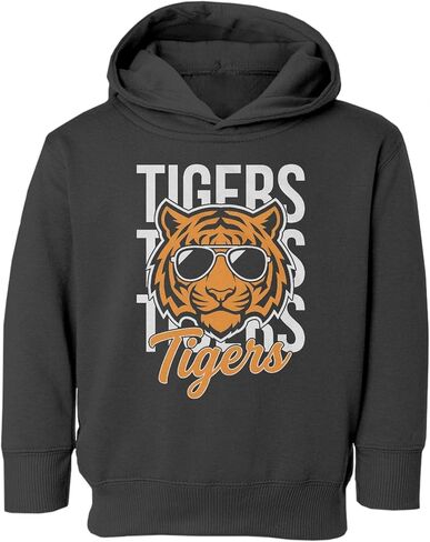 Cool Tigers Name Stacked Style Team Pride Toddler Hooded Sweatshirt in Saudi Arabia
