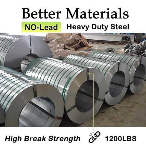 ملف ربط فولاذي 1/2 بوصة × .020 بوصة × 200 بوصة، بكرة ربط ربط معدنية، قوة كسر 1200 رطل، ربط قوي صغير محمول مع مقاومة فائقة للقطع، ربط منصة نقالة ثقيلة in Kuwait