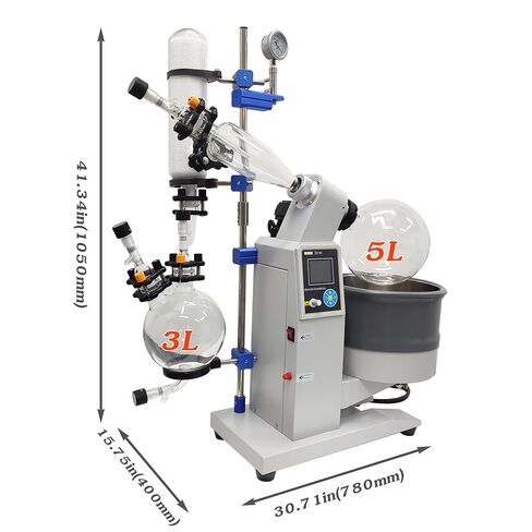 INTSUPERMAI 5L Rotary Evaporator with Motorized Lift Explosion Proof Lab Rotary Vacuum Evaporator Lab Automatic Lifting Rotavapor 20-100 RPM Speed Lab Evaporator with LCD Display Vacuum Gauge in Kuwait