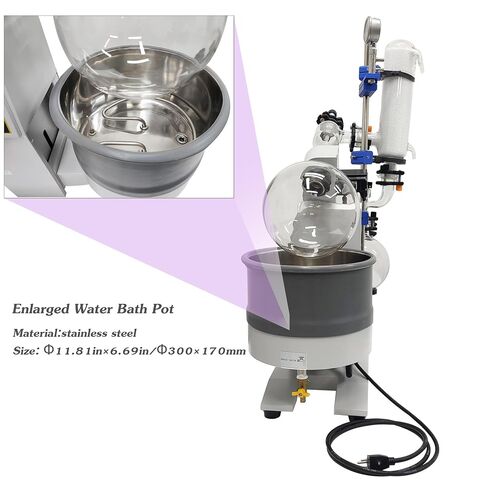 INTSUPERMAI 5L Rotary Evaporator with Motorized Lift Explosion Proof Lab Rotary Vacuum Evaporator Lab Automatic Lifting Rotavapor 20-100 RPM Speed Lab Evaporator with LCD Display Vacuum Gauge in Kuwait