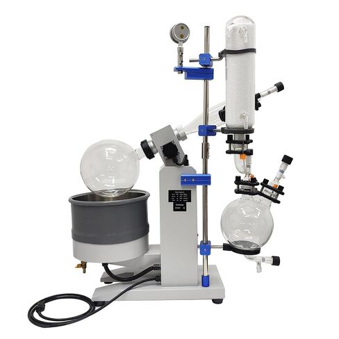 INTSUPERMAI 5L Rotary Evaporator with Motorized Lift Explosion Proof Lab Rotary Vacuum Evaporator Lab Automatic Lifting Rotavapor 20-100 RPM Speed Lab Evaporator with LCD Display Vacuum Gauge in Kuwait