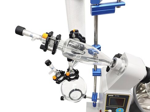 INTSUPERMAI 5L Rotary Evaporator with Motorized Lift Explosion Proof Lab Rotary Vacuum Evaporator Lab Automatic Lifting Rotavapor 20-100 RPM Speed Lab Evaporator with LCD Display Vacuum Gauge in Kuwait