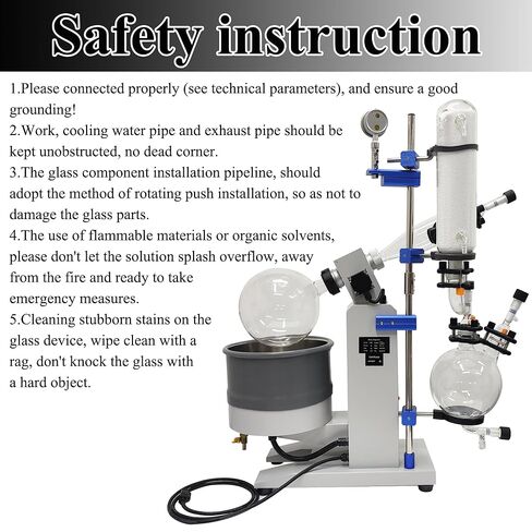 مبخر دوار 5 لتر روتافابور معمل مع زجاجة استرداد 3 لتر من الفولاذ المقاوم للصدأ وعاء حمام مياه مختبر تحويل التردد الرقمي ستبليس سرعة فراغ المبخر نوع مقاوم للانفجار 110 فولت in Kuwait