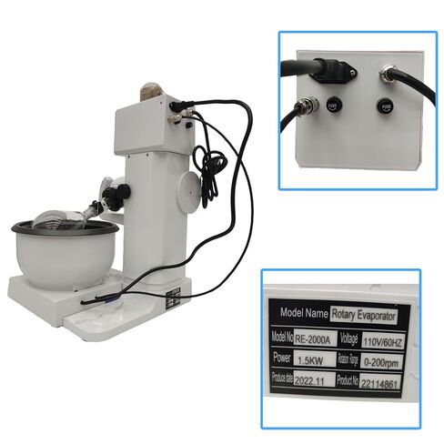 2L Auto Lifting Rotary Evaporator with LCD Display 20-200 RPM Rotation Speed Rotavapor RE-2000A Lab Evaporation Equipment 1L Collect Bottle 110V 1500W in Kuwait