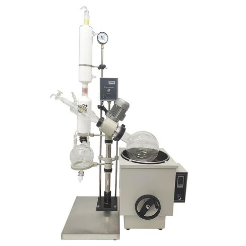 10L Rotary Evaporator, Lab Manual Lifting with Water Bath Rotavap Digital Screen, 0-120rpm Rotating Speed, for Evaporation of Solvents Digital Controller in Kuwait