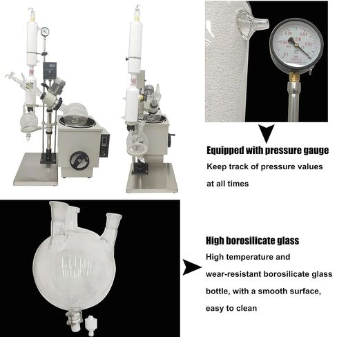 المبخر الدوار 10 لتر جهاز المبخر الدوار للمختبر مع حمام مائي مبخر فراغ التحكم الرقمي مع الرفع اليدوي 110 فولت 0-120 دورة / دقيقة جهاز المبخر الدوار in Kuwait