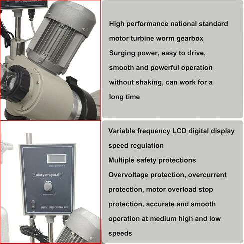 المبخر الدوار 10 لتر جهاز المبخر الدوار للمختبر مع حمام مائي مبخر فراغ التحكم الرقمي مع الرفع اليدوي 110 فولت 0-120 دورة / دقيقة جهاز المبخر الدوار in Kuwait