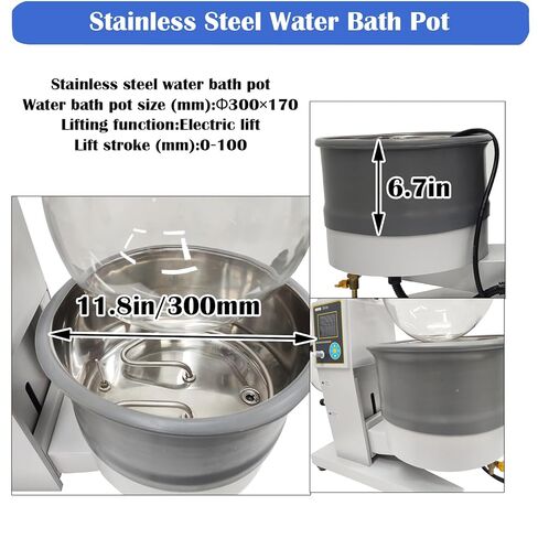 5L Rotary Evaporator Rotavapor, Motorized Lifting Lab Rotavapor, with Intelligent Temperature Control System, Stepless Speed Regulation Vacuum Vaporizer for Efficient Evaporation of Solvents in Kuwait