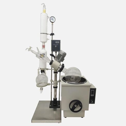 10L Manual Lifting Rotary Evaporator with Intelligent Control Temperature System 0-120 RPM Rotation Speed Rotavapor Lab Evaporation Equipment Without Plug 5L Collect Bottle 110V in Kuwait