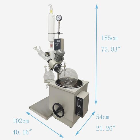 10L Manual Lifting Rotary Evaporator with Intelligent Control Temperature System 0-120 RPM Rotation Speed Rotavapor Lab Evaporation Equipment Without Plug 5L Collect Bottle 110V in Kuwait