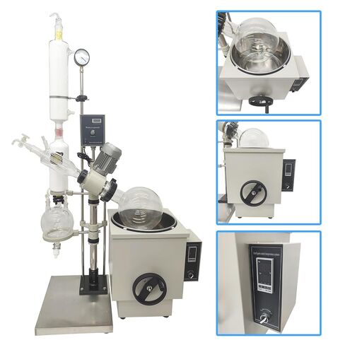10L Manual Lifting Rotary Evaporator with Intelligent Control Temperature System 0-120 RPM Rotation Speed Rotavapor Lab Evaporation Equipment Without Plug 5L Collect Bottle 110V in Kuwait