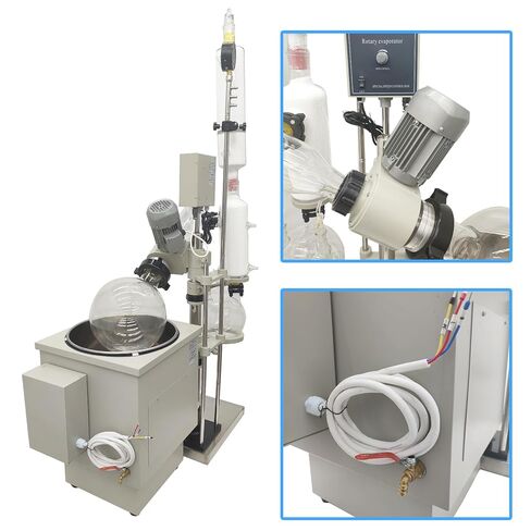 10L Manual Lifting Rotary Evaporator with Intelligent Control Temperature System 0-120 RPM Rotation Speed Rotavapor Lab Evaporation Equipment Without Plug 5L Collect Bottle 110V in Kuwait