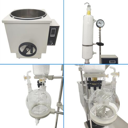 10L Manual Lifting Rotary Evaporator with Intelligent Control Temperature System 0-120 RPM Rotation Speed Rotavapor Lab Evaporation Equipment Without Plug 5L Collect Bottle 110V in Kuwait