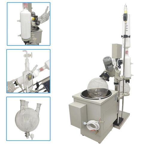10L Manual Lifting Rotary Evaporator with Intelligent Control Temperature System 0-120 RPM Rotation Speed Rotavapor Lab Evaporation Equipment Without Plug 5L Collect Bottle 110V in Kuwait
