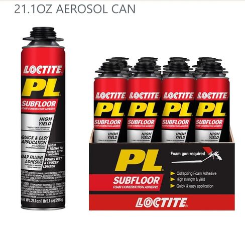 Loctite 2973394 PL Subfloor Foam Construction Adhesive, 21.1OZ Aerosol Can, 1 Pack in Saudi Arabia
