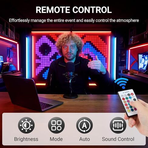 2Pack DJ Light Bars مع حامل - 39 "60led RGB تغيير اللون - التطبيق الذكي والتحكم عن بُعد - إعداد توقيت Music Sync - قذيفة من الألومنيوم ثلاثي الأبعاد قابلة للفصل لغرفة المعيشة في استوديو الحفلات. in Kuwait