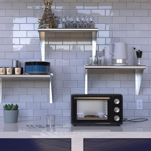 رف تثبيت على الحائط من الفولاذ المقاوم للصدأ KPS - رف تخزين مطبخ عالي التحمل معتمد من NSF مقاس 18 بوصة × 30 بوصة مع أقواس جدارية in Kuwait