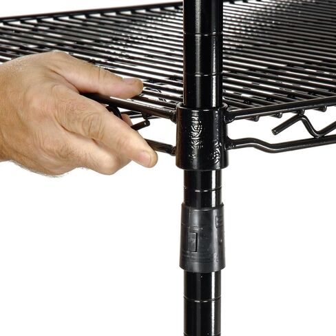 Nexel Adjustable Wire Shelving Unit, 4 Tier, NSF Listed Commercial Storage Rack, 18" x 60" x 63", Black Epoxy in Kuwait