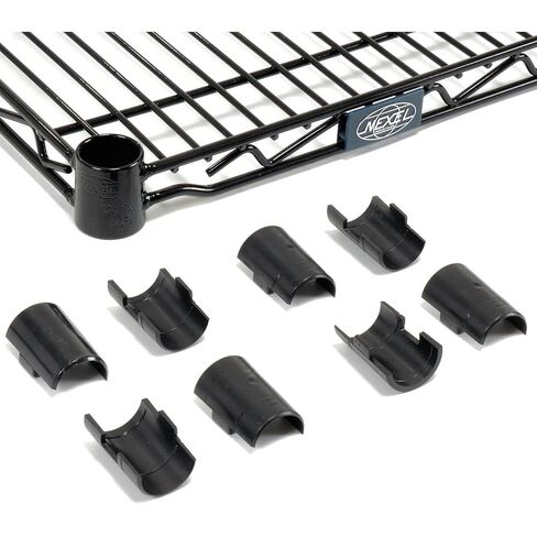 Nexel Adjustable Wire Shelving Unit, 4 Tier, NSF Listed Commercial Storage Rack, 18" x 60" x 63", Black Epoxy in Kuwait