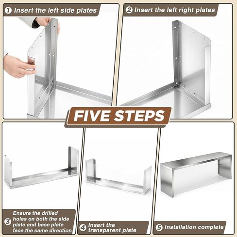 رف طاولة بخار واسع من Zonon مقاس 43 بوصة، واقي عطس البوفيه متوافق مع البخار ثلاثي الآبار، الفولاذ المقاوم للصدأ، سهل التركيب، رف طاولة الطعام لمطاعم تقديم الطعام في بار البوفيه in Kuwait