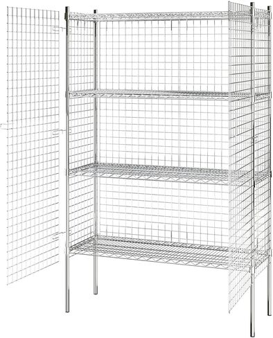 Commercial Grade NSF Listed Metal Wire Mesh Storage Chrome Security Cage Kit, 18" x 48" x 74", Perfect for Warehouse, Grocery Store, Restaurant, Dishroom in Kuwait