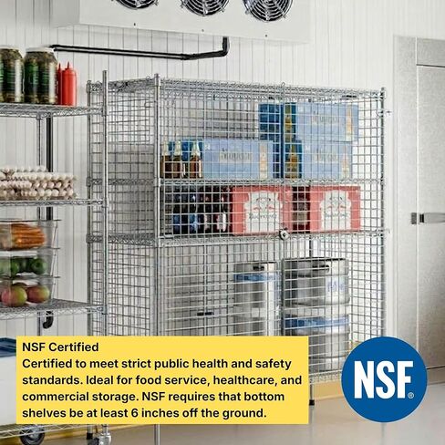 Commercial Grade NSF Listed Metal Wire Mesh Storage Chrome Security Cage Kit, 18" x 48" x 74", Perfect for Warehouse, Grocery Store, Restaurant, Dishroom in Kuwait