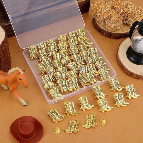 Yinkin 50 Pcs Cowboy Western Lapel Pin Men Women Lucky Horseshoe Lapel Pin Vintage Metal Horseshoe Cowgirl Backpack Party (Silver) in Kuwait