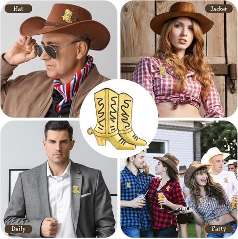 Yinkin 50 Pcs Cowboy Western Lapel Pin Men Women Lucky Horseshoe Lapel Pin Vintage Metal Horseshoe Cowgirl Backpack Party (Silver) in Kuwait