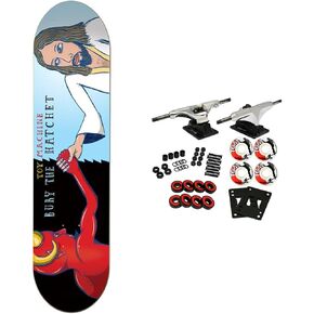 Toy Machine Skateboard Complete Bury The Hatchet Symmetrical 8.0"" x 32"", Black/Blue in Kuwait