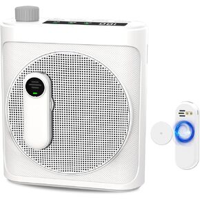 Voice Amplifier Wireless Microphone with Magnetic Lavalier, Portable Voice Amplifier for Teachers with 2 Mic, Rechargeable Bluetooth Speaker System for Classroom, Yoga, Meetings, Speeches (White) in Kuwait