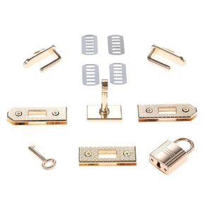 Bag Buckle Metal Lock Button Gold Silver Black Bronze Hardwares 7Pcs(Glod) in Saudi Arabia