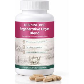 MORNING RISE Regeneratively Raised Beef Organs Capsules, Grass Fed & Pasture Raised, Gluten-Free, Non-GMO, 90 Count in Saudi Arabia