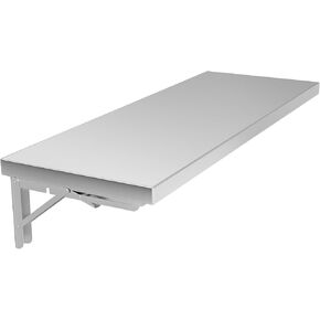 رف جداري قابل للطي مقاس 31.5 بوصة × 12 بوصة، طاولة قابلة للطي مثبتة على الحائط من الفولاذ المقاوم للصدأ، سعة 110 رطل، رف امتياز عائم لشاحنات الطعام، نوافذ المقطورة، المطبخ، المطعم، غرفة مرافق المرآب in Kuwait