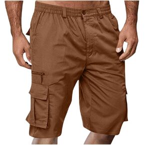 Fartey البضائع السراويل الرجال الصيف عادية طول الركبة شورت برمودا مرونة الخصر كبيرة وطويلة متعددة جيوب سراويل للتسلق in Kuwait