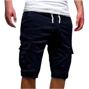 شورتات البضائع الرجالية عادية تمتد الكلاسيكية الرباط مرونة الخصر شورت برمودا 2026 الصيف بناطيل الشواطئ مع جيوب in Kuwait