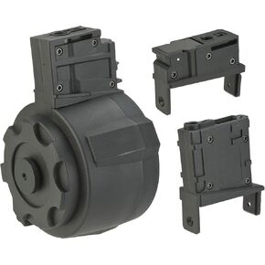 Evike Airsoft - Angel Custom 1500 Round Firestorm AEG Airsoft Drum Flashmag (الموديل: مجموعة الحزمة/أسود) in Kuwait