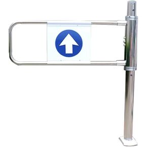 بوابة تأرجح أوتوماتيكية واسعة من الفولاذ المقاوم للصدأ، باب يدوي، بوابة أمان معدنية متينة لمحلات السوبر ماركت والمستودعات - باب أمان للإغلاق التلقائي (فضي، 60 × 103 سم) - إعادة in Kuwait