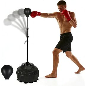 قضيب ملاكمة منعكس للغزل مع كيس ملاكمة، قضيب دوار قابل للتعديل بارتفاع، معدات ملاكمة لتدريب سرعة الملاكمة قائمة بذاتها لصالة الألعاب الرياضية المنزلية (كرتان) in Kuwait