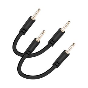 RIIEYOCA 3.5mm 4 TRRS to 3 TRS Microphone Audio Cable,3.5mm Straight TRRS Male to Straight TRS Male Stereo AUX Cables Connector for Microphone, Smartphones,Recording Devices 15cm(2-Pack) in Kuwait